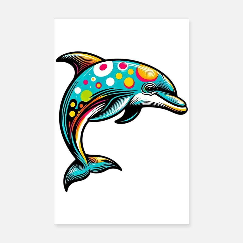 Dolphin Poster 8" x 12" (20x30 cm)