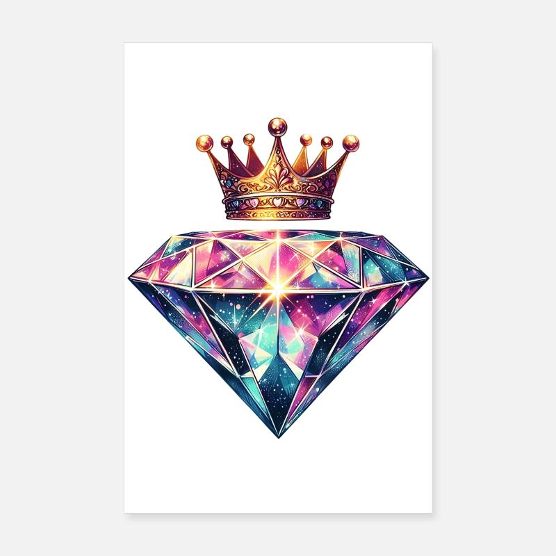 Diamant et couronne Poster 20 x 30 cm