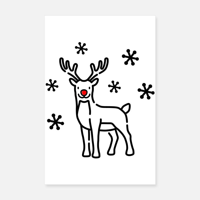 Cerf de Noël Renne Poster 20 x 30 cm