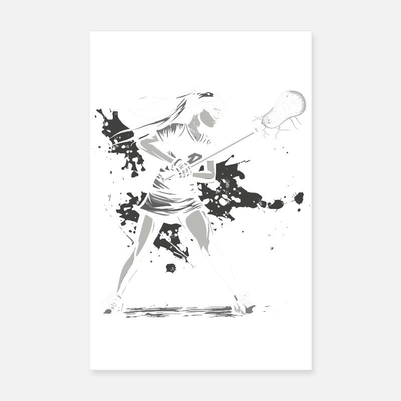 Lacrosse Spielerin - Poster 20x30 cm - Weiß
