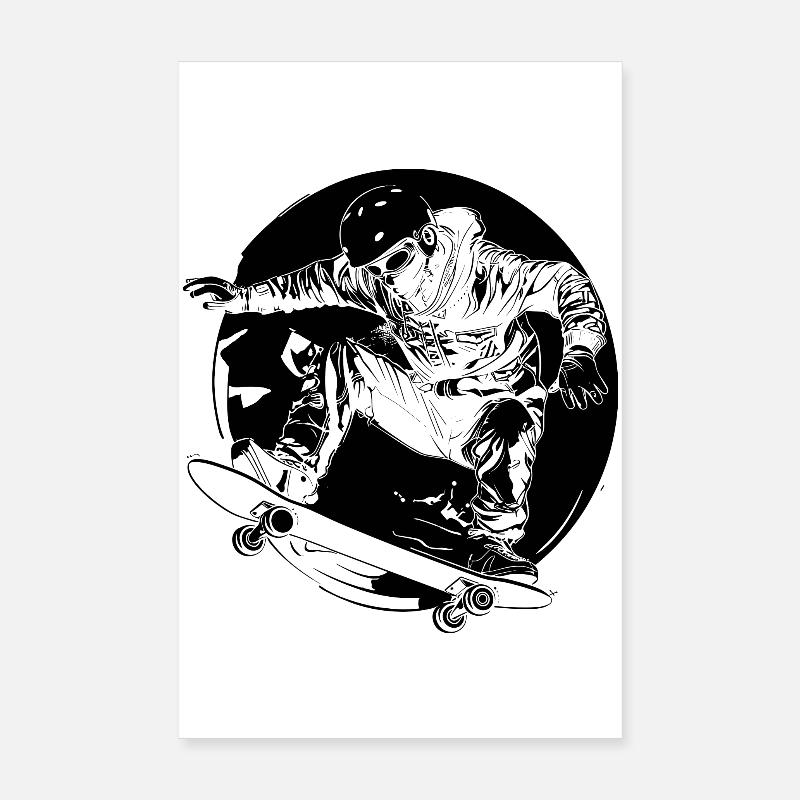 Skateboarder Comic-Stil Poster 20x30 cm