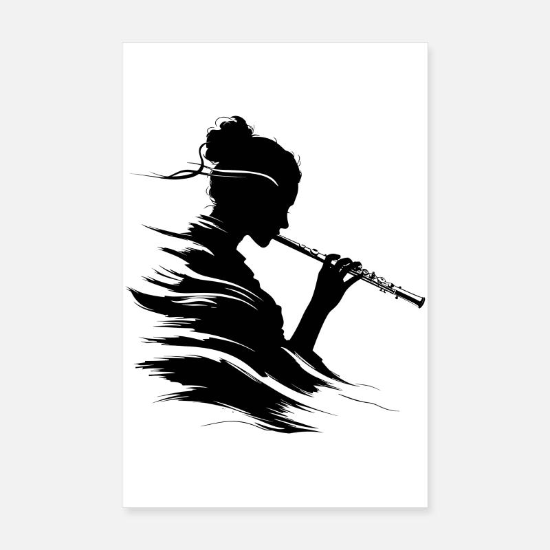Flûtiste Poster 20 x 30 cm