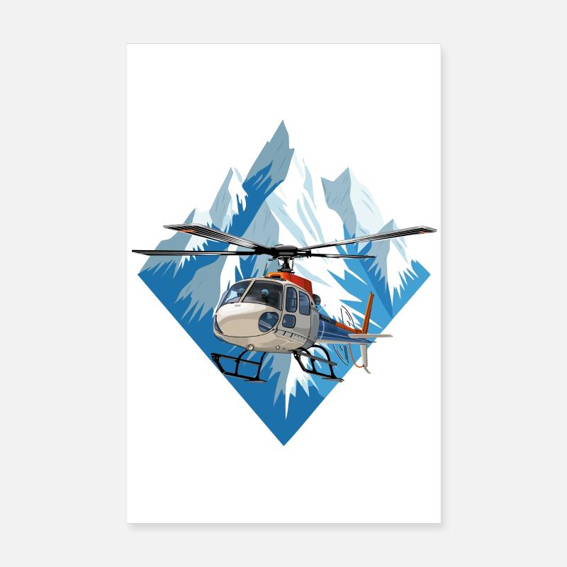 Helicopters in winter operations Poster 8" x 12" (20x30 cm)