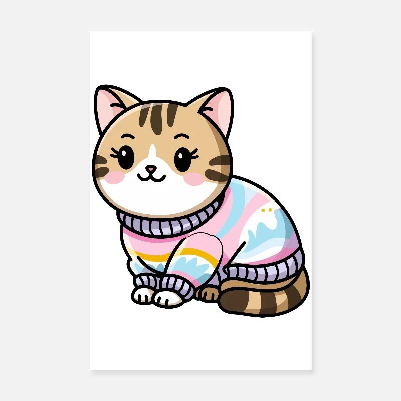 Kuscheliger Pullover Katze Poster 20x30 cm