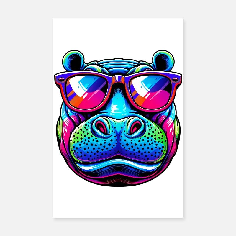 Nilpferd Poster 20x30 cm