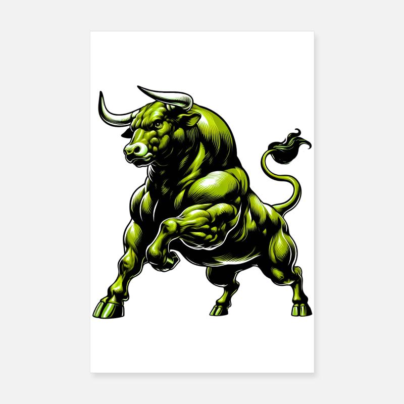 Bull Poster 8" x 12" (20x30 cm)