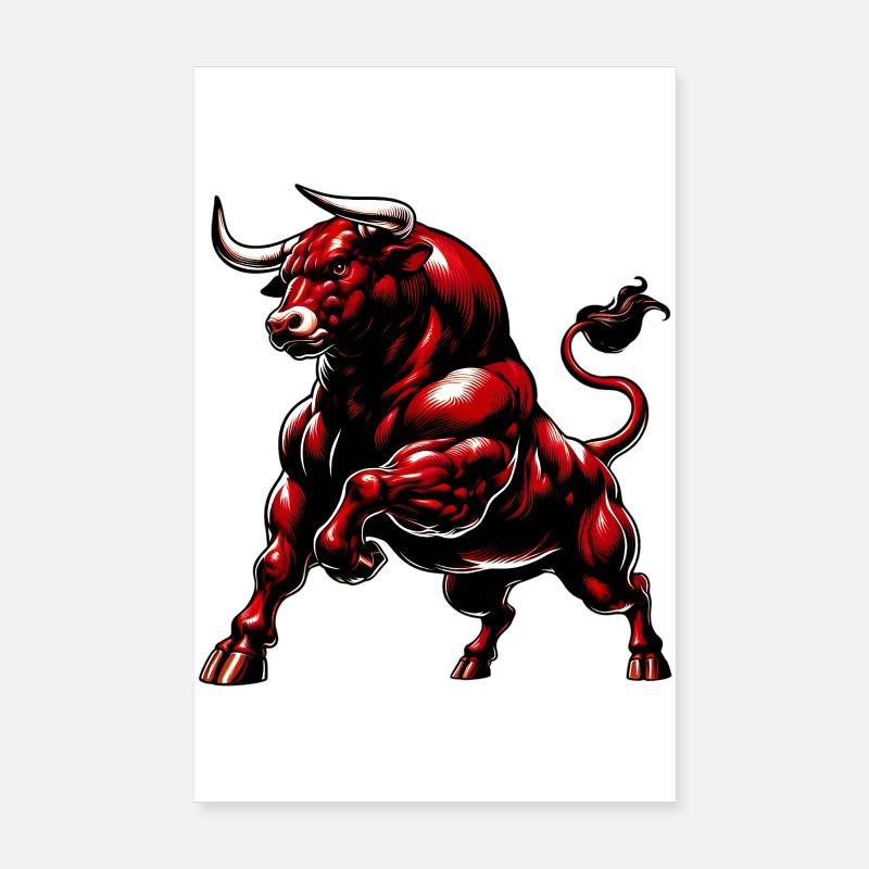 Bull Poster 8" x 12" (20x30 cm)