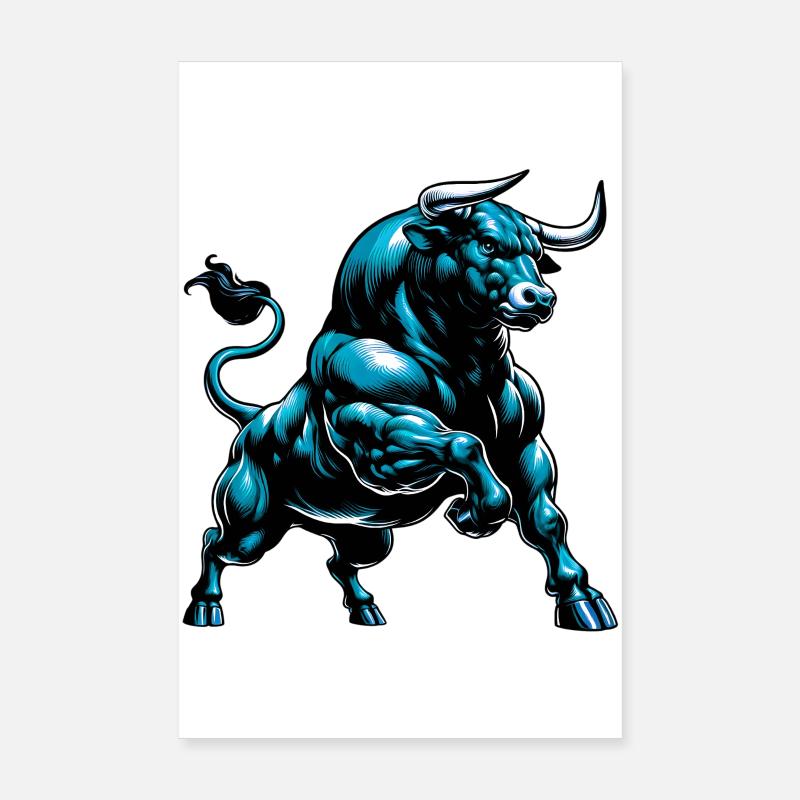 Bull Poster 8" x 12" (20x30 cm)