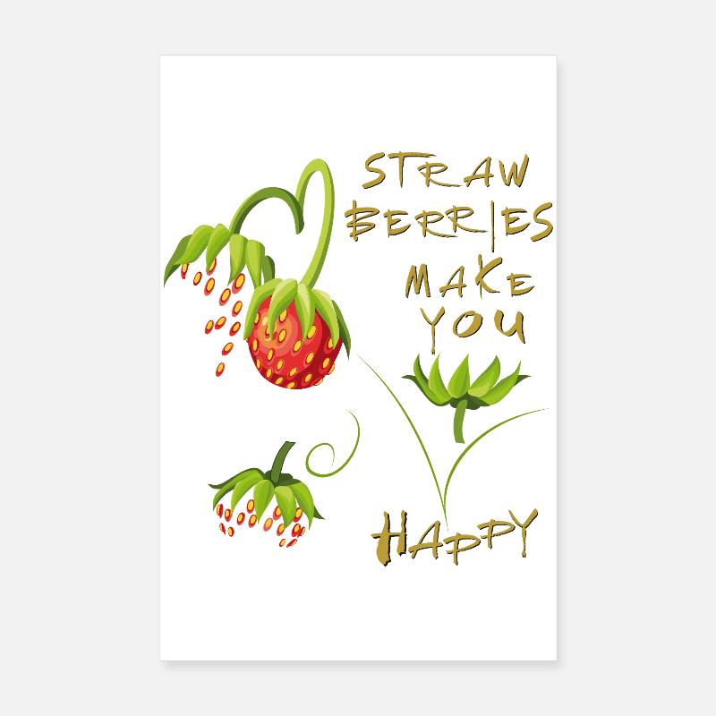 Strawberries Erdbeeren Poster 20x30 cm