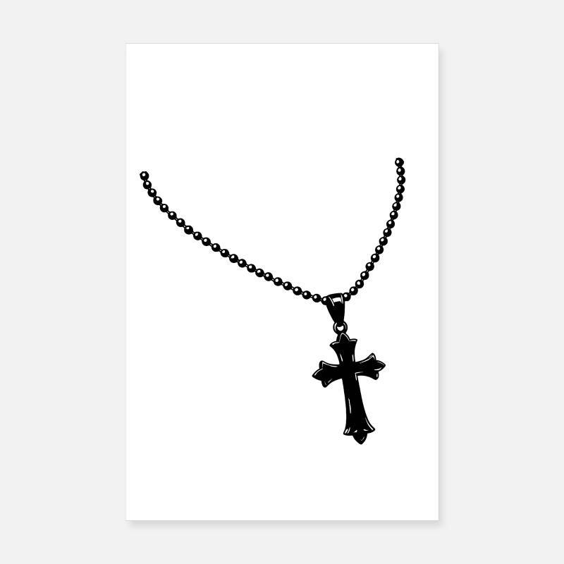 Necklace with cross Poster 8" x 12" (20x30 cm)