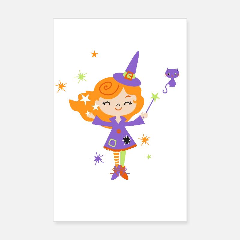 Moonlight Witch with Magic Wand Poster 8" x 12" (20x30 cm)