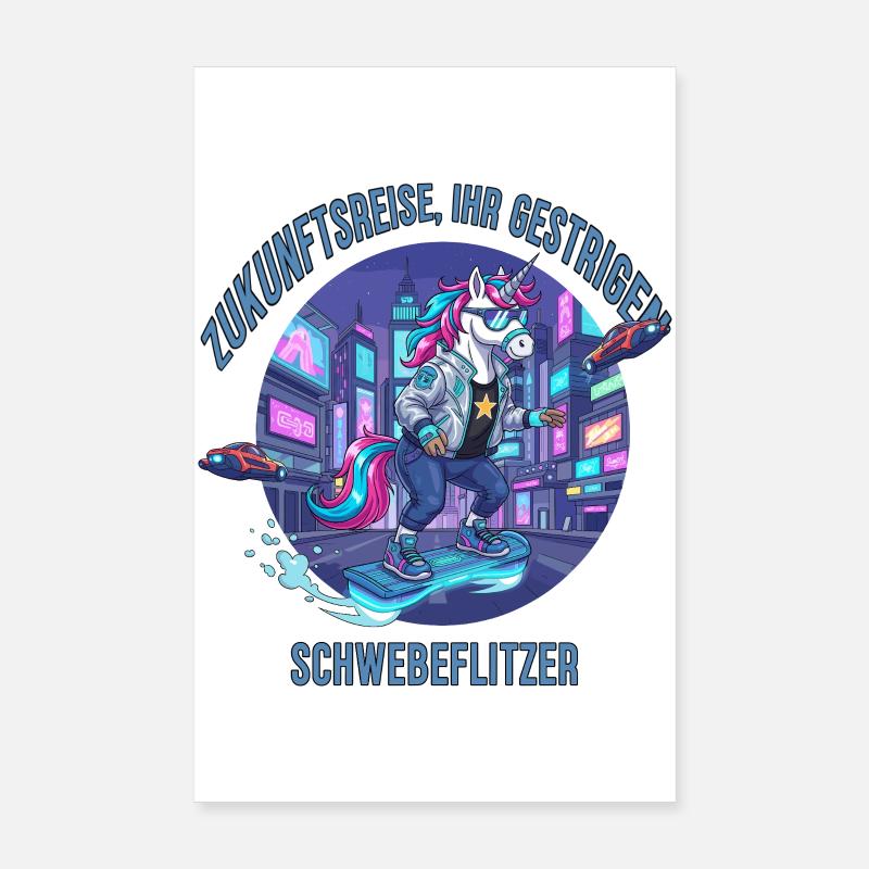 Zukunftseinhorn - Poster 20x30 cm - Weiß