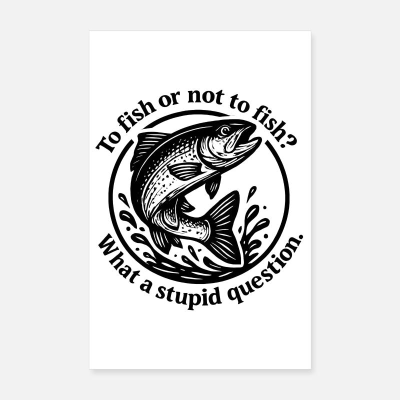 Source de poisson Question Motif Poster 20 x 30 cm