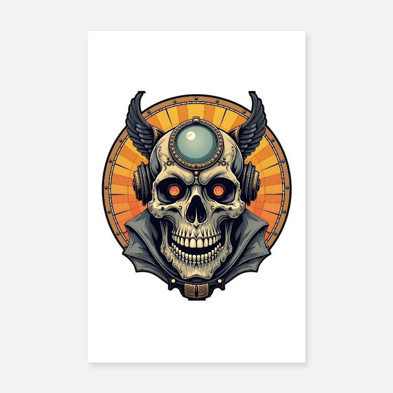 The winged skull. Poster 8" x 12" (20x30 cm)