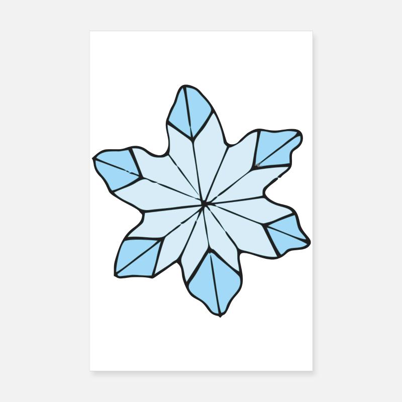 Stilvolle Blaue Eisblume design Poster 20x30 cm