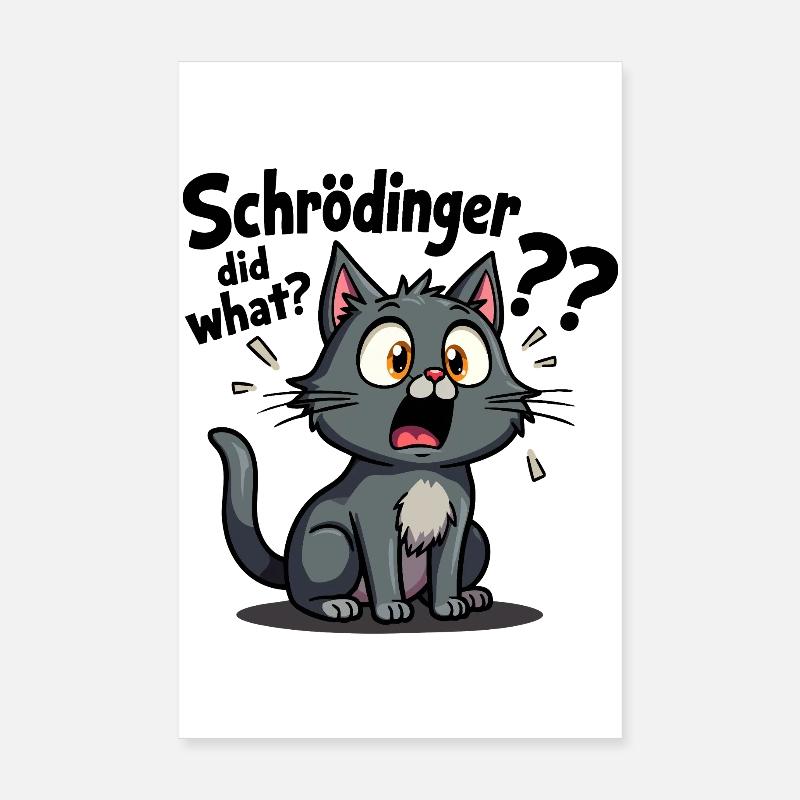 Le chat de Schrödinger - le cauchemar des chats mignons Poster 20 x 30 cm
