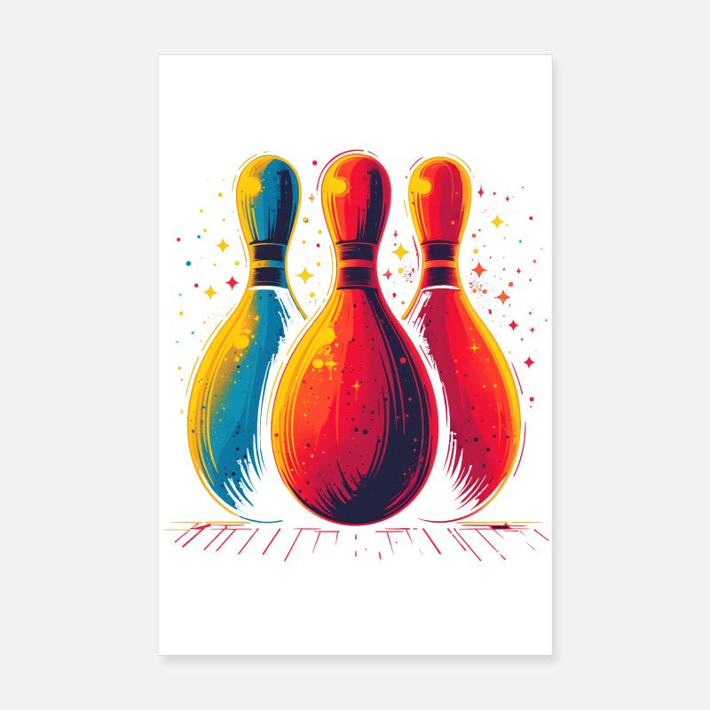 Look rétro bowling Poster 20 x 30 cm