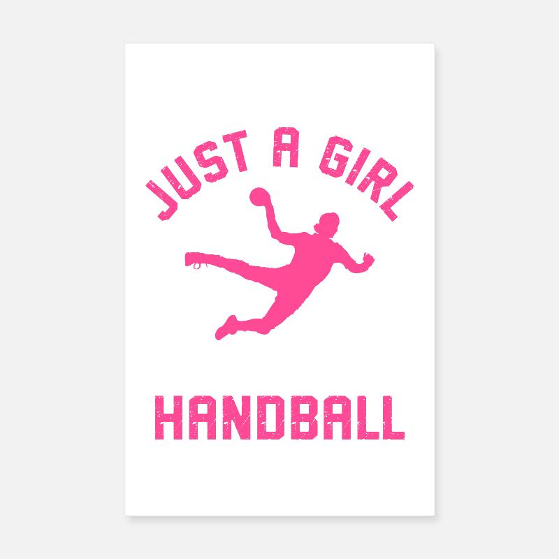 einfach ein Mädchen, das Handball liebt - Poster 20x30 cm - Weiß