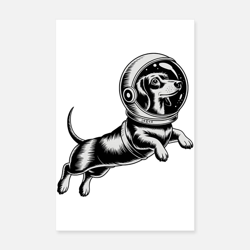 Teckel dans l'espace - Logo Cool Astonomy Poster 20 x 30 cm