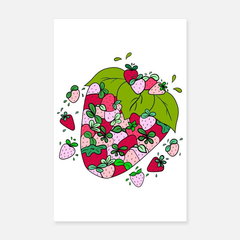 Fruchtige Erdbeeren Poster 20x30 cm