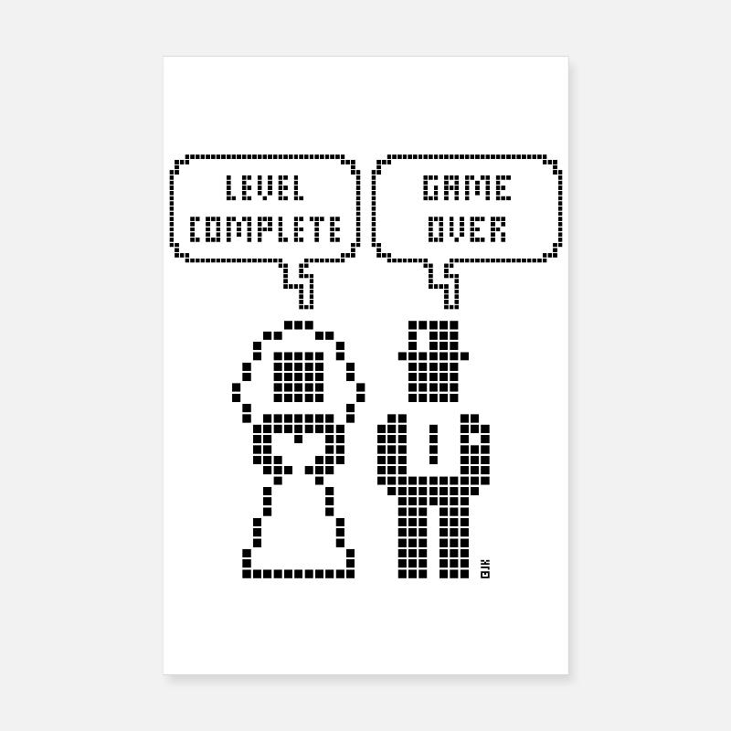 Level Complete – Game Over (Hochzeit JGA Pixel B) Poster 20x30 cm