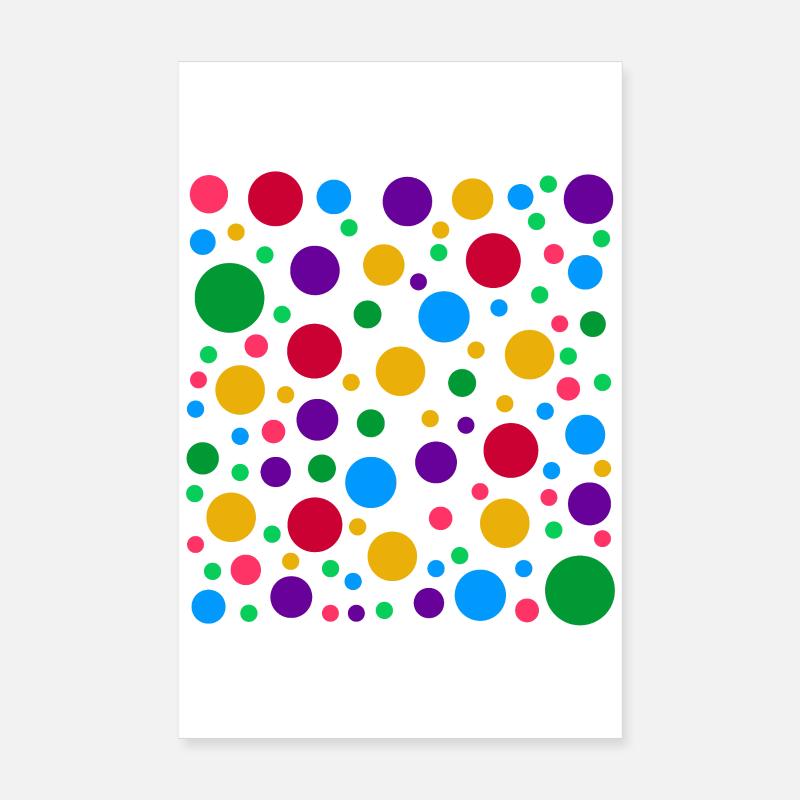 Colourful Polka Dot Pattern – Bright Spotty Dotted Poster 8" x 12" (20x30 cm)