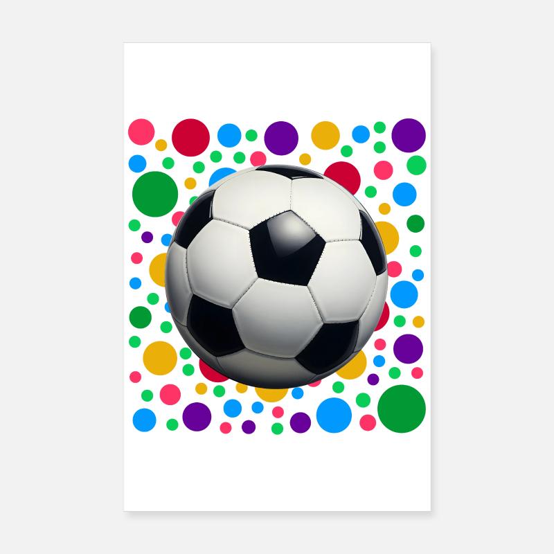 Fußball Fußball – Bunt fleckiger Tupfen Poster 20x30 cm