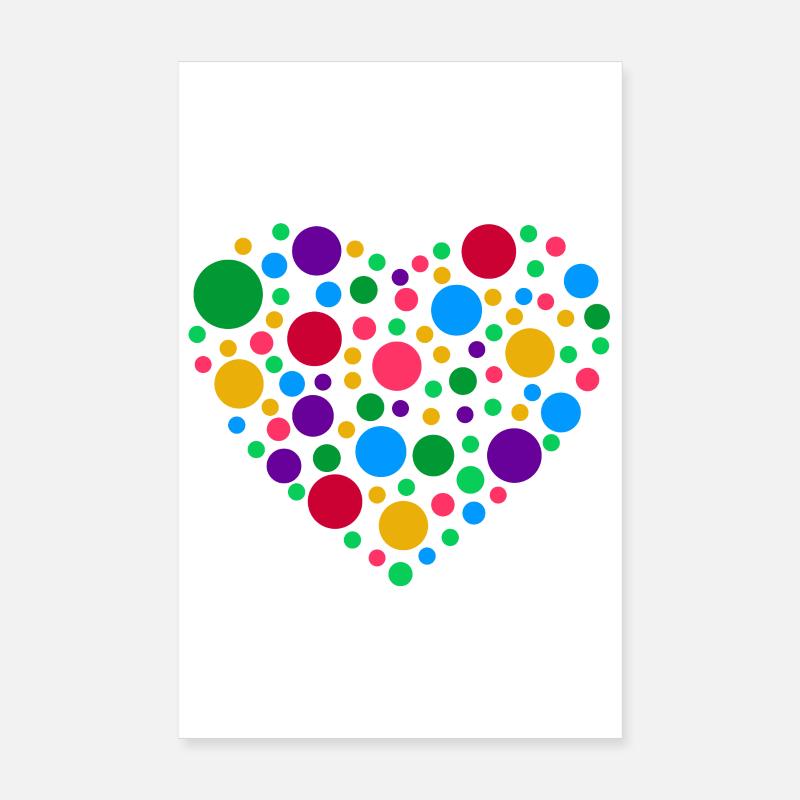 Spotty Heart Dots Tee Poster 8" x 12" (20x30 cm)