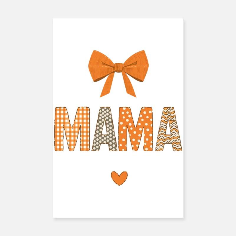 Maman Orange Motifs Patchwork Poster 20 x 30 cm