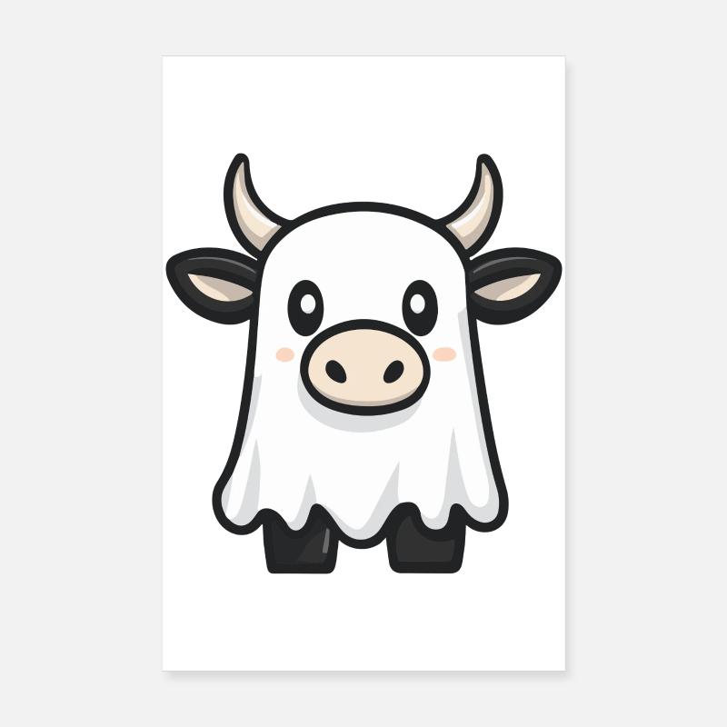 Kuh Halloween Geist Poster 20x30 cm