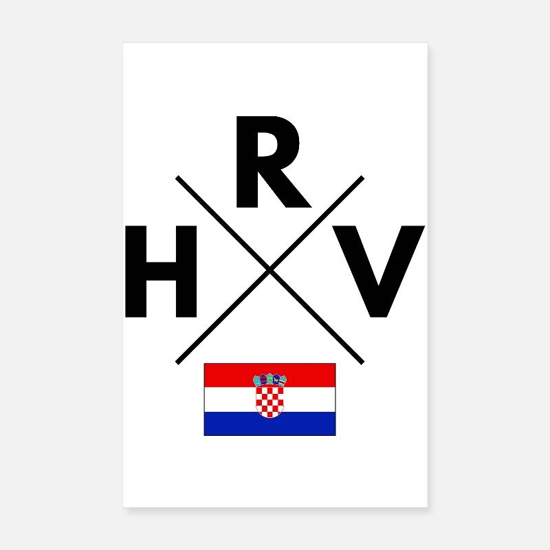 Drapeau croate Poster 20 x 30 cm