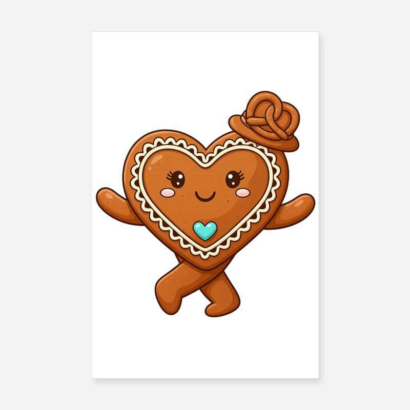 Gingerbread Hearts Poster 8" x 12" (20x30 cm)