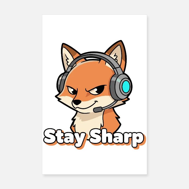 StaySharp Fox Headset Poster 8" x 12" (20x30 cm)