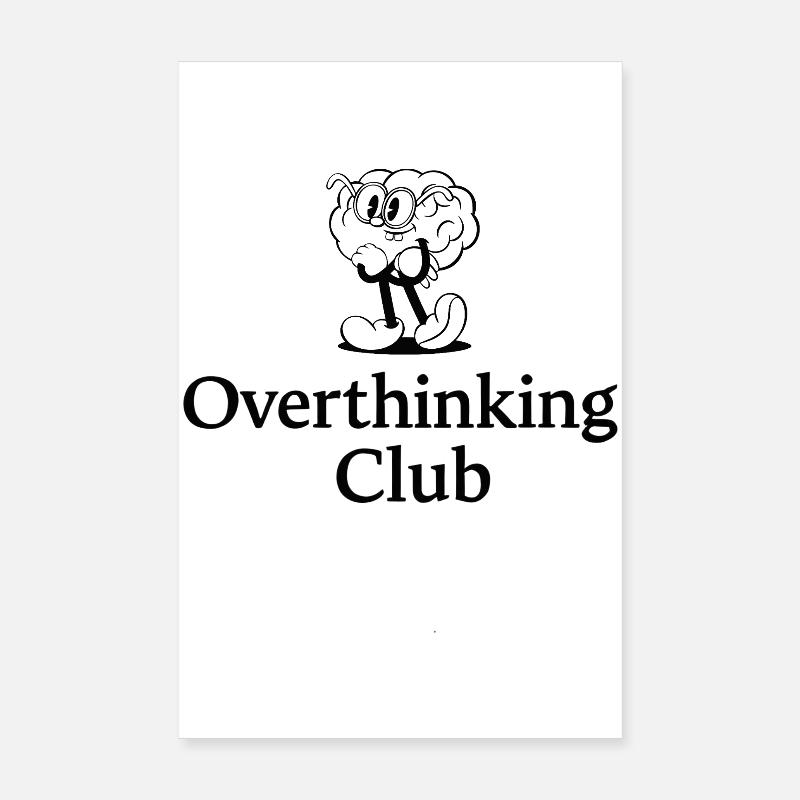 Overthinking Club Retro Comic Design Poster 20x30 cm