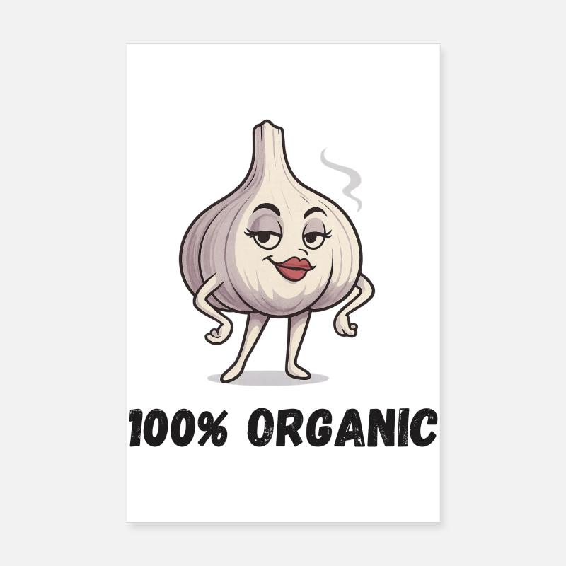Garlic Diva Pose Ail Végétal Bio Poster 20 x 30 cm