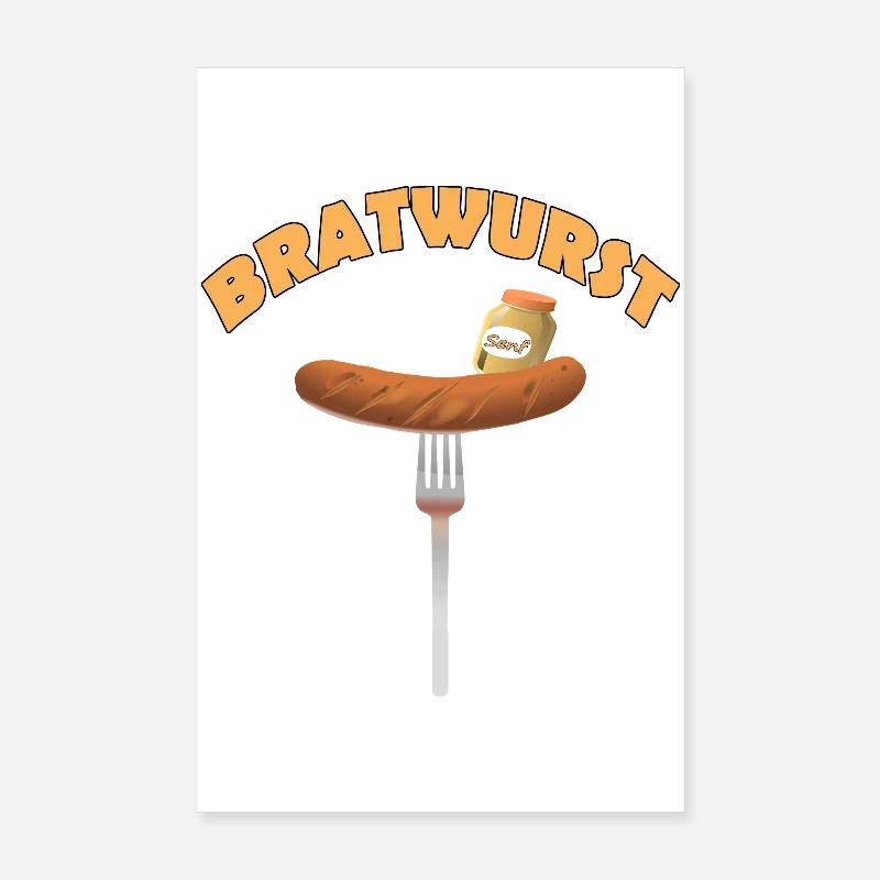 BRATWURST - Poster 20x30 cm - Weiß