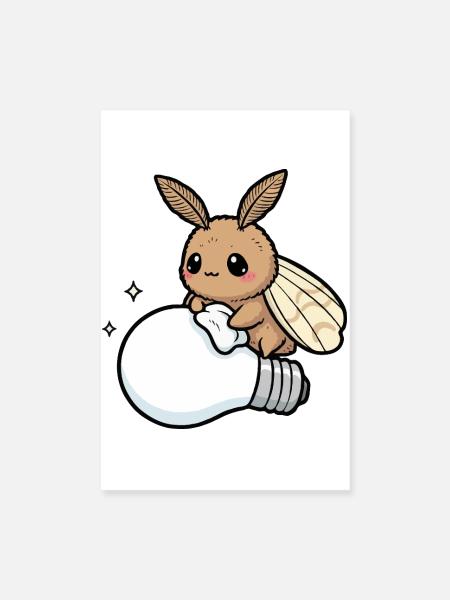 Moth Polishes Lamp - Poster 8" x 12" (20x30 cm) - white - Front