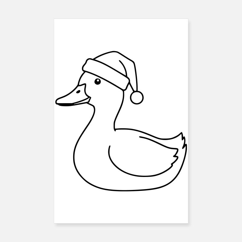 Art de lignes de canard de Noël Poster 20 x 30 cm