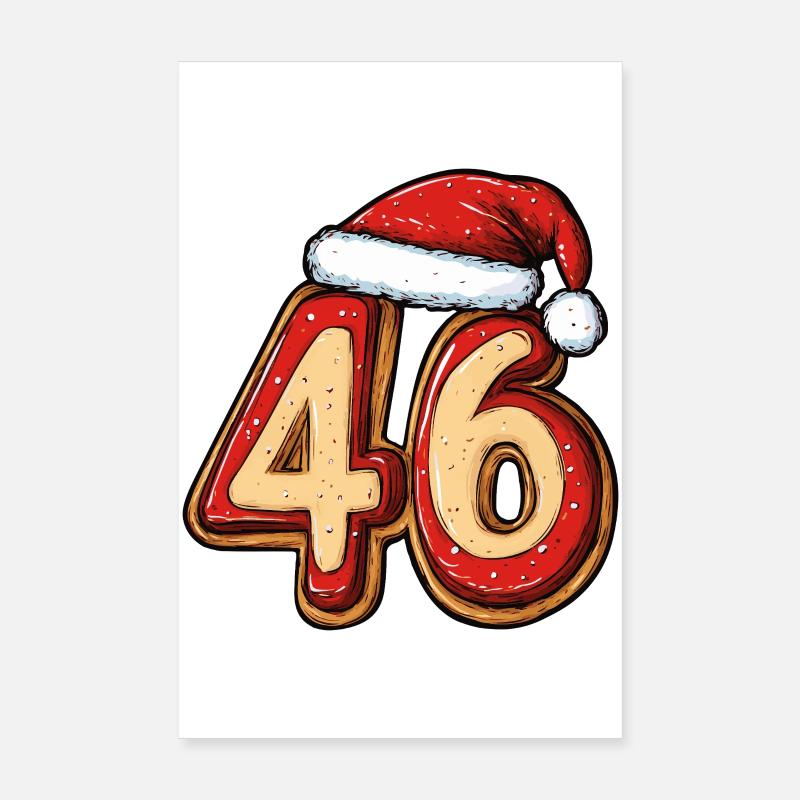 Biscuit 46 chiffres Noël Poster 20 x 30 cm
