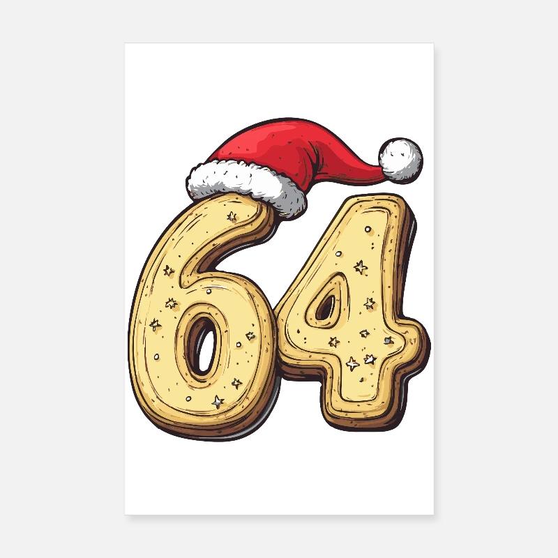 64 chiffres Cookie Noël Poster 20 x 30 cm