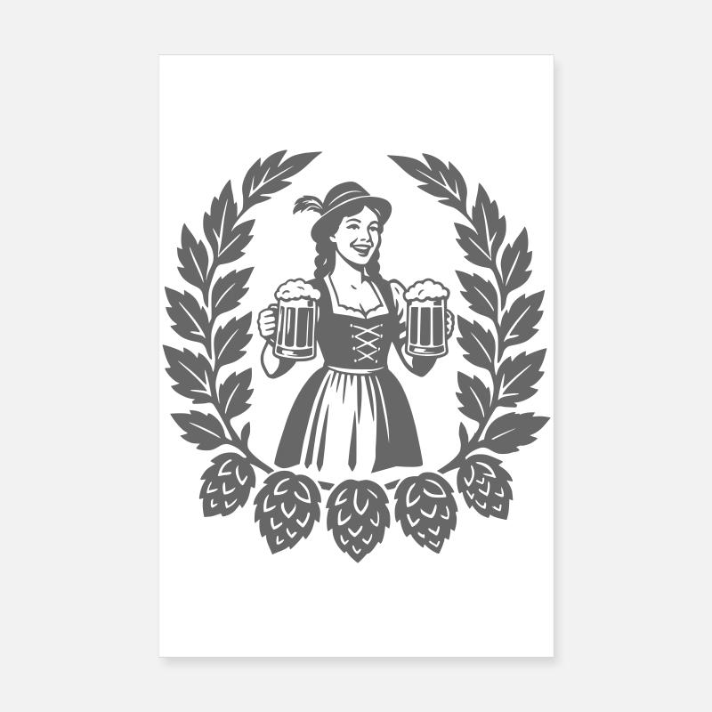 Bier Mädchen Poster 20 x 30 cm