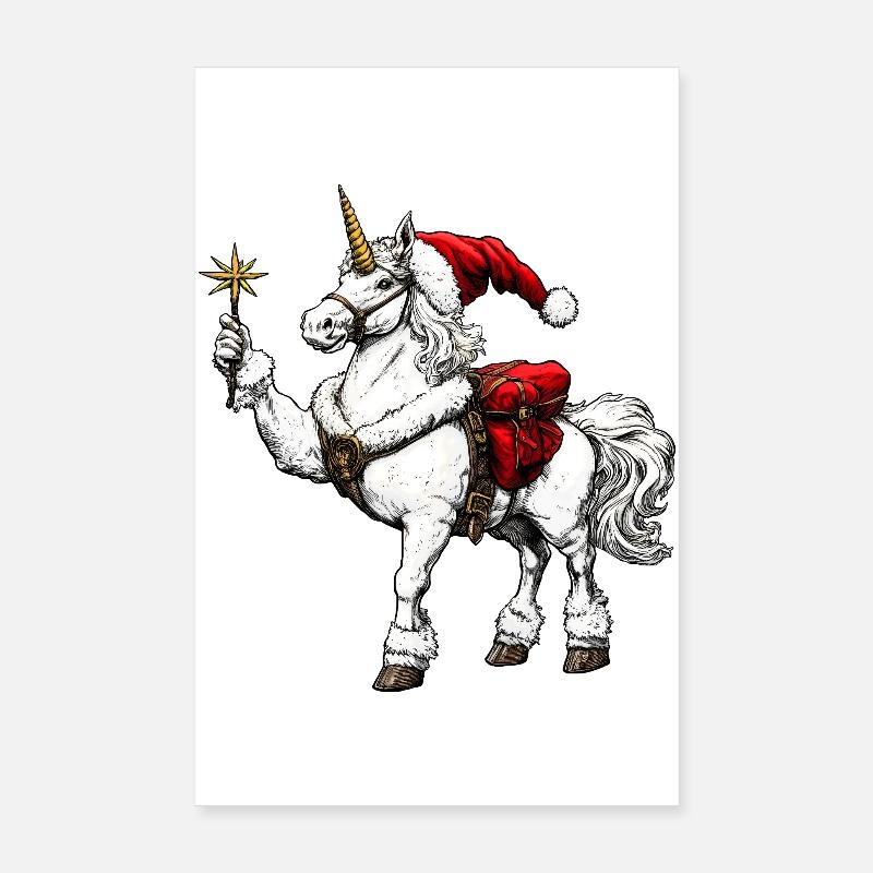 Einhorn Weihnachten Poster 20x30 cm