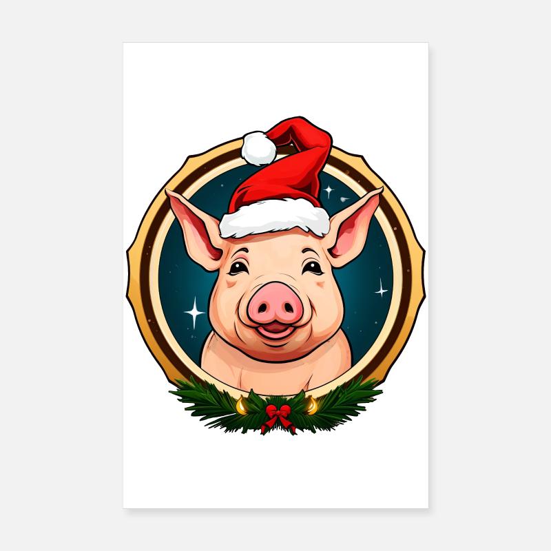 Weihnachten Schweine Poster 20x30 cm