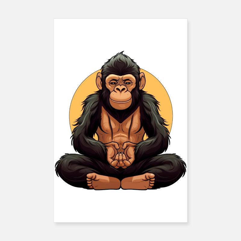 Affe Yogi Poster 20x30 cm