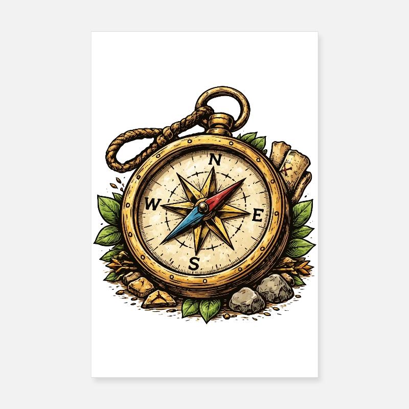 Aventure Compass Poster 20 x 30 cm