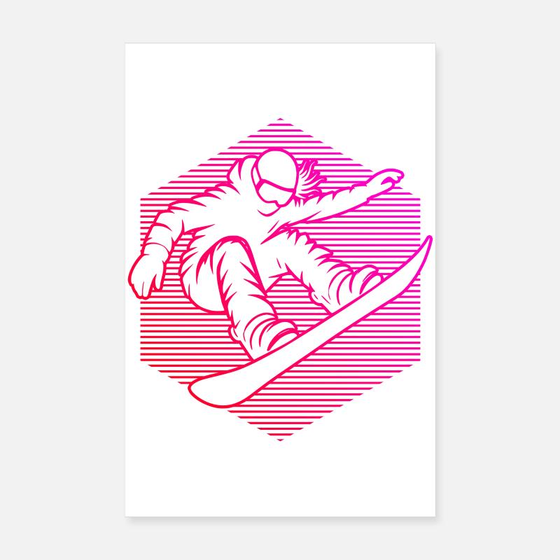 Conception compacte de snowboard pour snowboard Poster 20 x 30 cm