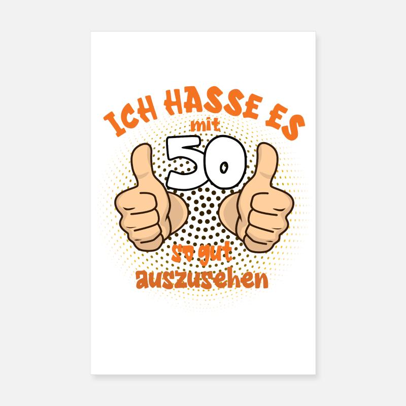 I Hate It With 50 – Anniversary Humor Poster 8" x 12" (20x30 cm)