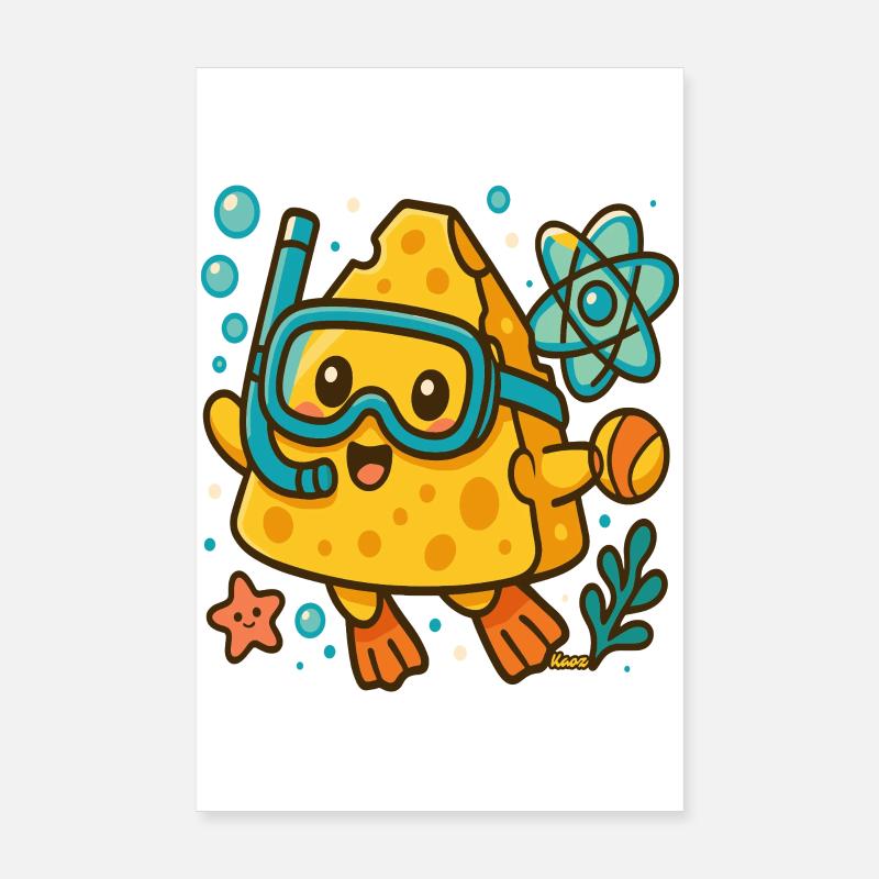 Cheese Underwater Adventure Poster 8" x 12" (20x30 cm)