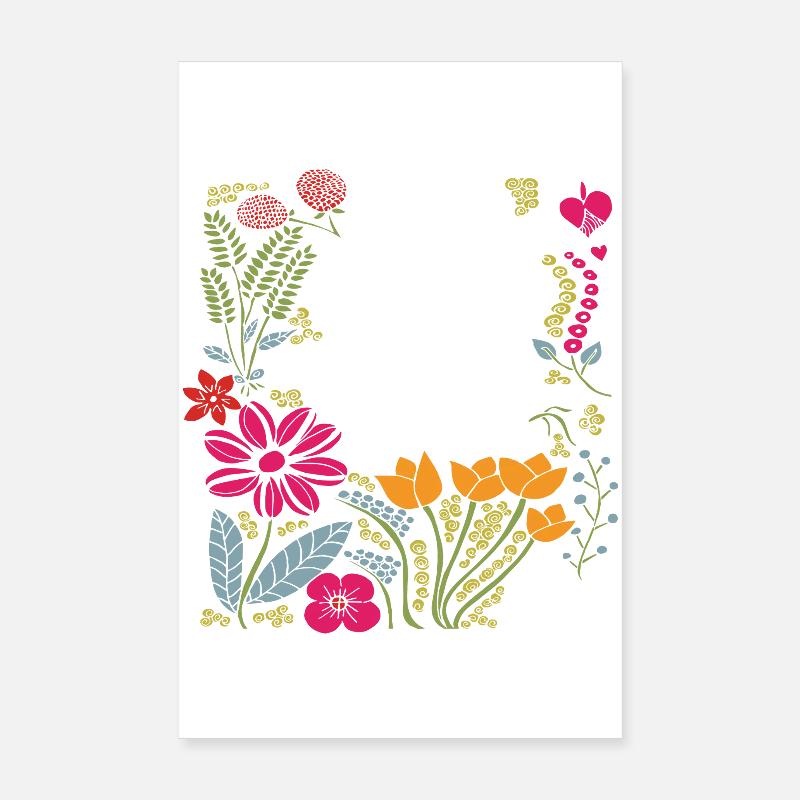 Floral Frame Poster 8" x 12" (20x30 cm)