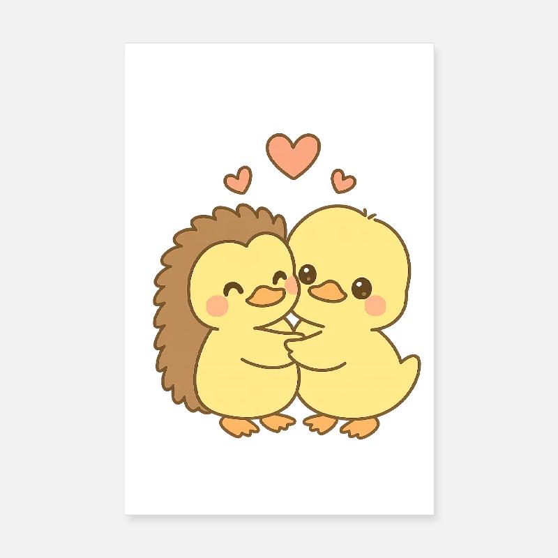 Couple de canards pour la Saint-Valentin Poster 20 x 30 cm